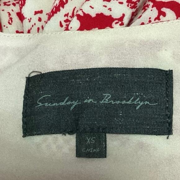 Anthropologie Sunday in Brooklyn Red White Damask Crochet Lace Maxi Dress Sz XS - Picture 7 of 8